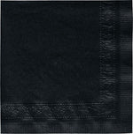 Fortune Plastics Beverage Napkin, 2-ply, Black, 250 Napkins/Pack, 4/Carton (180313)