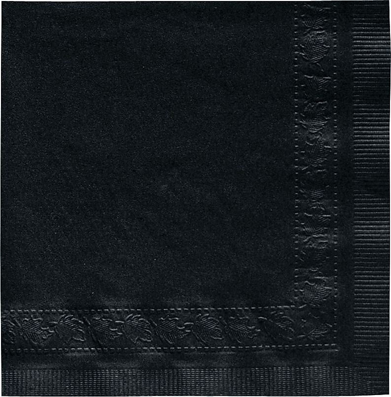 Fortune Plastics Beverage Napkin, 2-ply, Black, 250 Napkins/Pack, 4/Carton (180313)