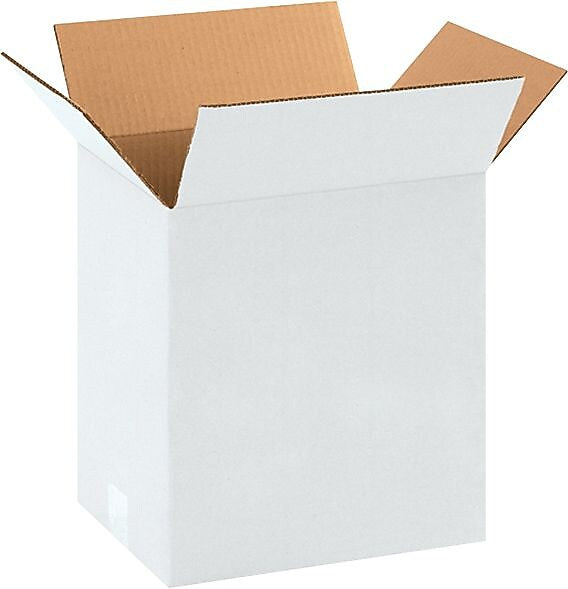 11.25" x 8.75" x 12" Shipping Boxes, 32 ECT, White, 25/Bundle (11812W)