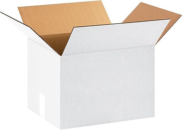 15" x 12" x 10" Shipping Boxes, 32 ECT, White, 25/Bundle (151210W)