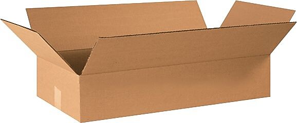 24" x 12" x 4" Shipping Boxes, 32 ECT, Brown, 25/Bundle (24124)