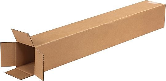 4" x 4" x 28" Shipping Boxes, 32 ECT, Brown, 25/Bundle (4428)