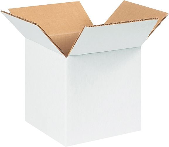 5" x 5" x 5" Shipping Boxes, 32 ECT, White, 25/Bundle (555W)