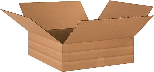 18" x 18" x 6" Multi-Depth Shipping Boxes, 32 ECT, Brown, 20/Bundle (MD18186)