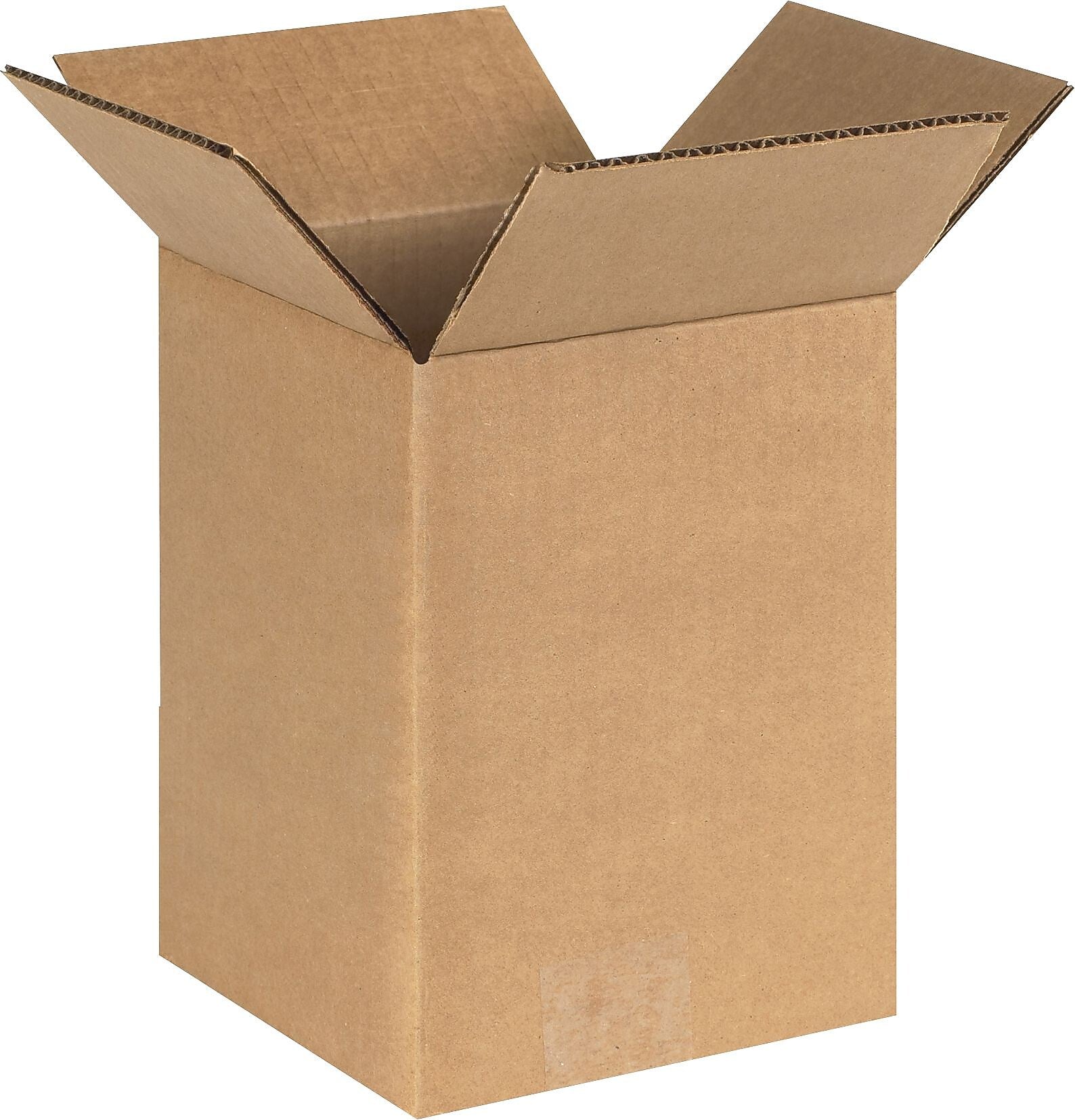6" x 6" x 8" Shipping Boxes, 32 ECT, Brown, 25/Bundle (668)