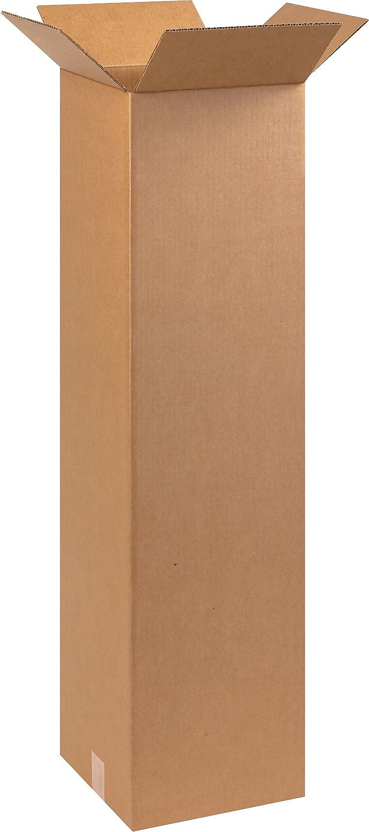 10" x 10" x 40" Shipping Boxes, 32 ECT, Brown, 25/Bundle (101040)