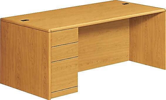 HON 10700 Series Left Full-Pedestal Desk, Harvest, 29 1/2"H x 72"W x 36"D