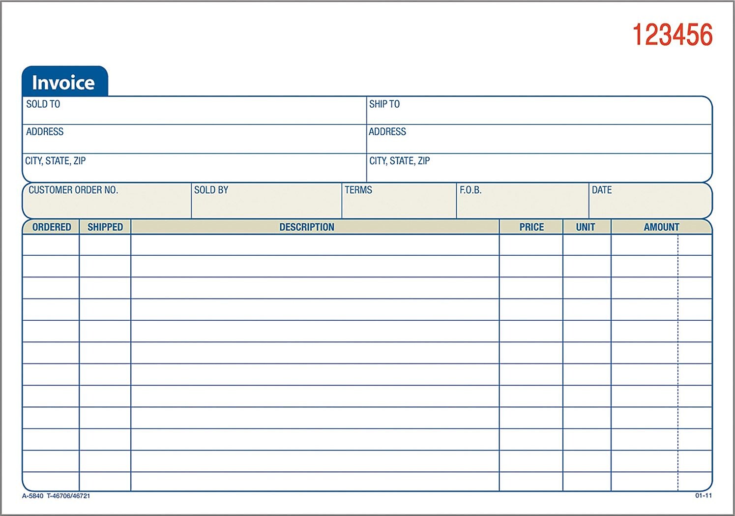 Adams 2-Part Carbonless Invoices, 5.5625" x 8.4375", 50 Sets/Book (DC5840)