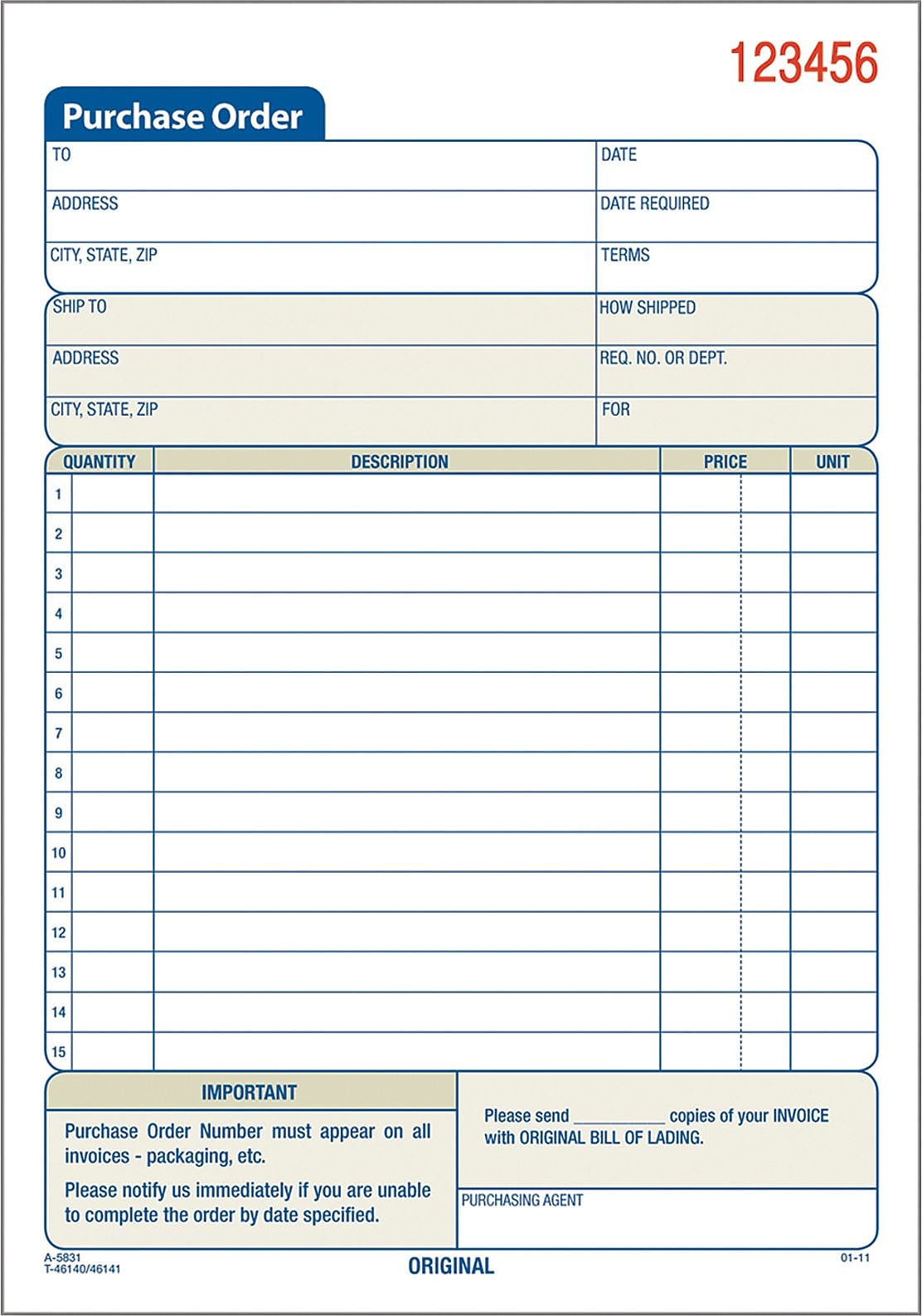 Adams 3-Part Carbonless Work Orders, 8.44" x 5.56", 10 Sets/Book, /Box (TC5831-10)