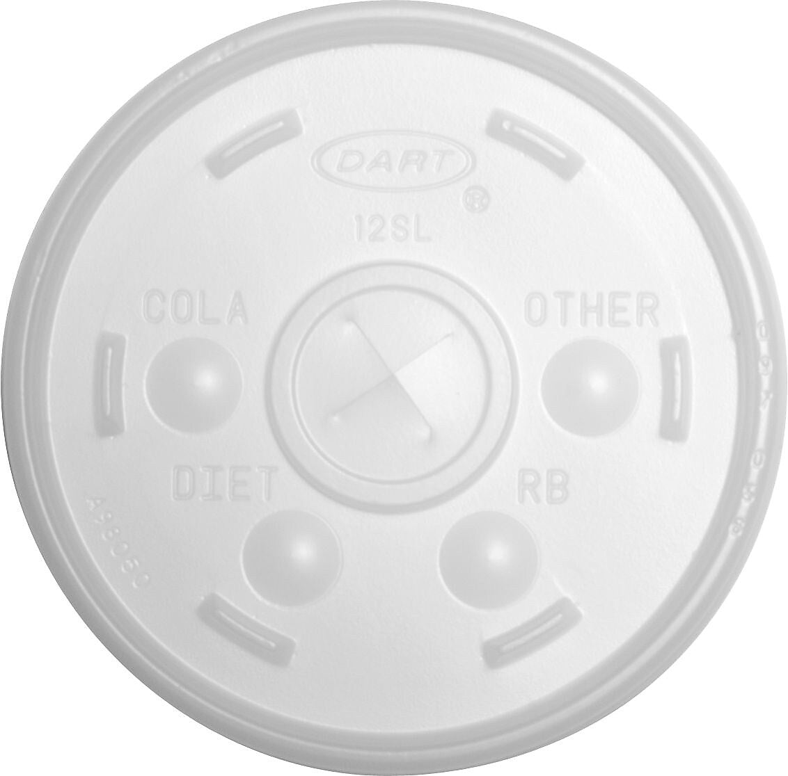 Dart Straw Slot Foam Cup Lids, 12 oz., Translucent, 1000/Carton (12SL)
