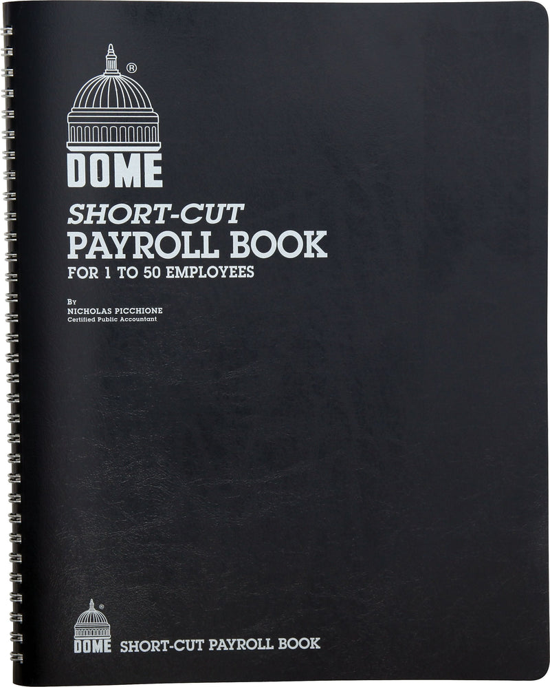 Dome Short-Cut Payroll Book, 8 Columns, 11.25" x 8.75", Navy (650)