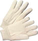 Anchor Brand Canvas Gloves, Cotton, Knit-Wrist Cuff, Men's Size, Unlined, White, 12 Pair/Box