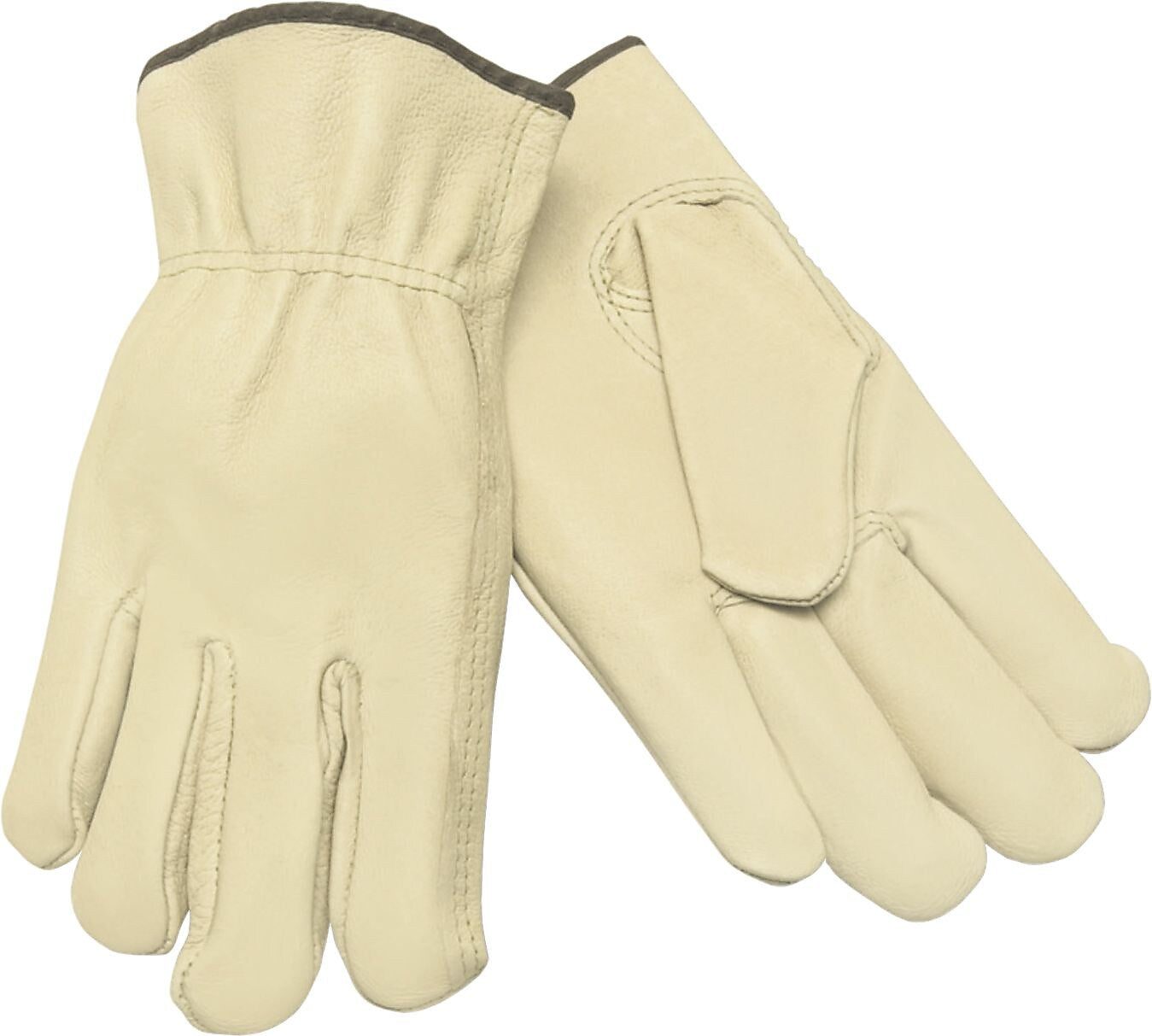 Memphis Gloves® Driver's Gloves, Pigskin Leather, Slip-On Cuff, XL Size, Cream, 12 PRS