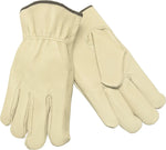 Memphis Gloves® Driver's Gloves, Pigskin Leather, Slip-On Cuff, XL Size, Cream, 12 PRS