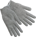 Memphis Gloves® String Knit Gloves, Cotton/Polyester, Hemmed Cuff, L Size, Grey, 12 Pair (127-9507LM)