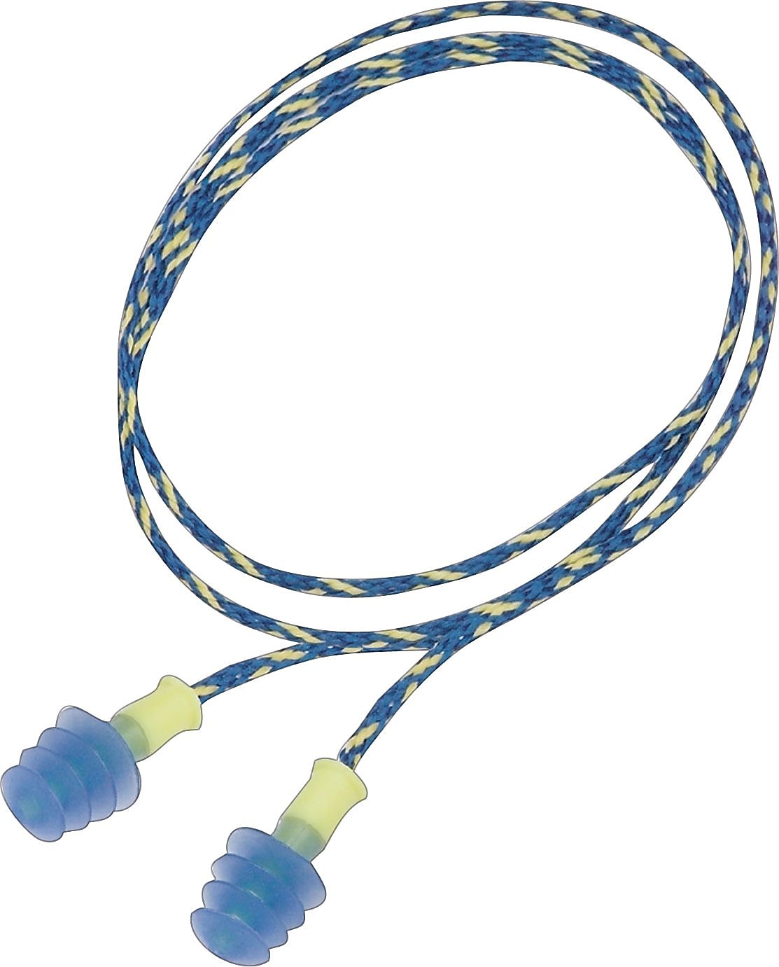 Howard Leight Leightning Fusion Multiple-Use Corded Earplugs, NRR 27 dB, Blue/Yellow, 100/Box (FUS30-HP)