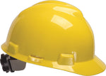 MSA V-Gard Polyethylene Ratchet Suspension Short Brim Hard Hat, Yellow (454-475360)