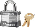 Master Lock® Safety Tumbler Padlocks, 4 pin, Laminated Steel, Keyed Different, 3/4" Shackle