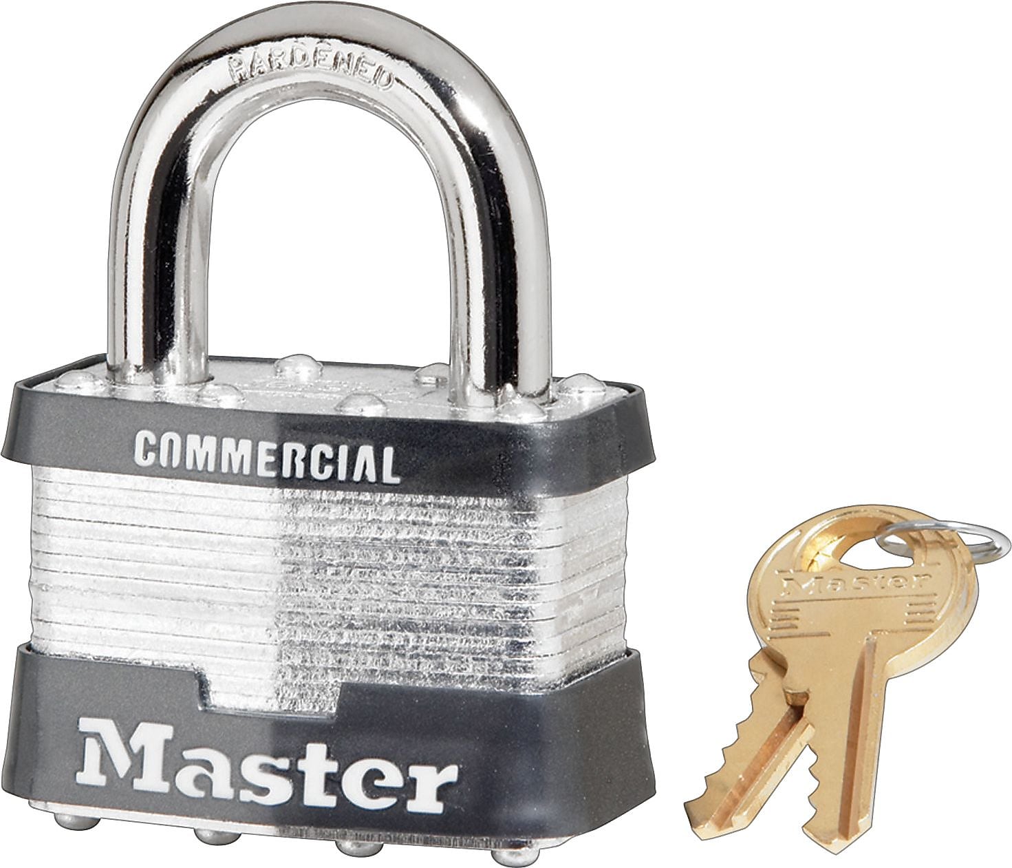 Master Lock® Tumbler Padlocks, 4 Pin, Laminated Steel, Keyed Different, 4/Box