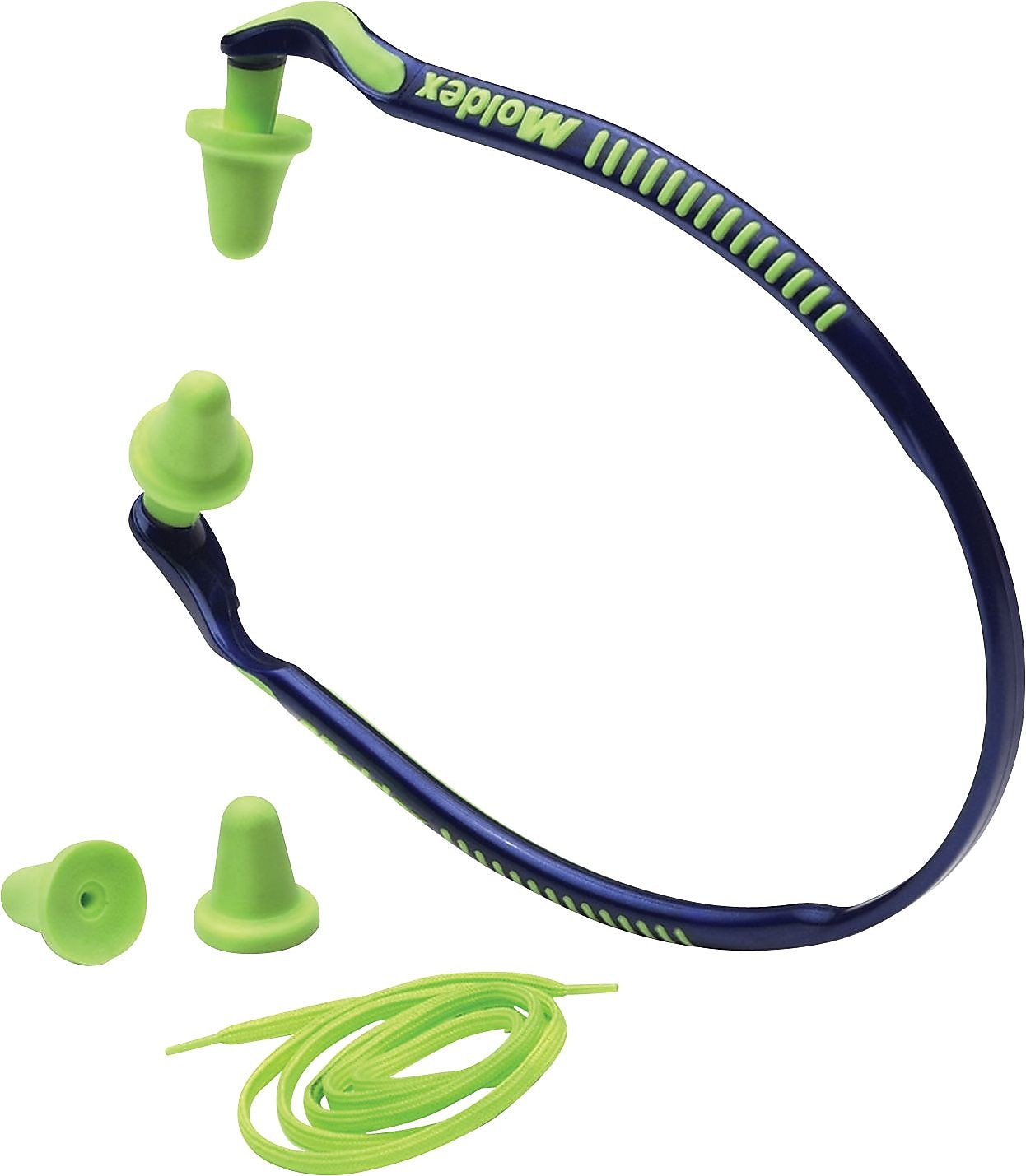 Moldex Jazz Band Banded Corded Earplugs, NRR 25 dB, Green/Blue, 10/Box (6506)
