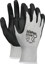 Memphis Economy Foam Nitrile Gloves, X-Large, Gray/Black, 12 Pairs