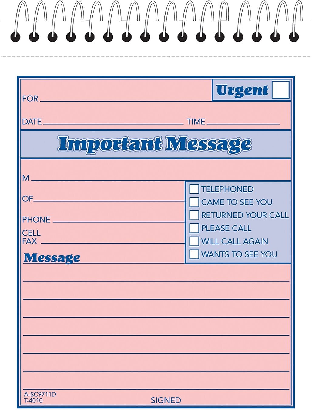 TOPS Phone Message Pad, 4-1/4" x 5-1/2", White/Canary, 50 Sheets/Pad (4010)