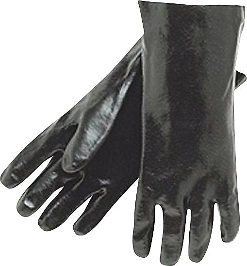 Memphis Glove® Rough Finish Dipped Gloves, PVC, Large, Black, 12 Pairs