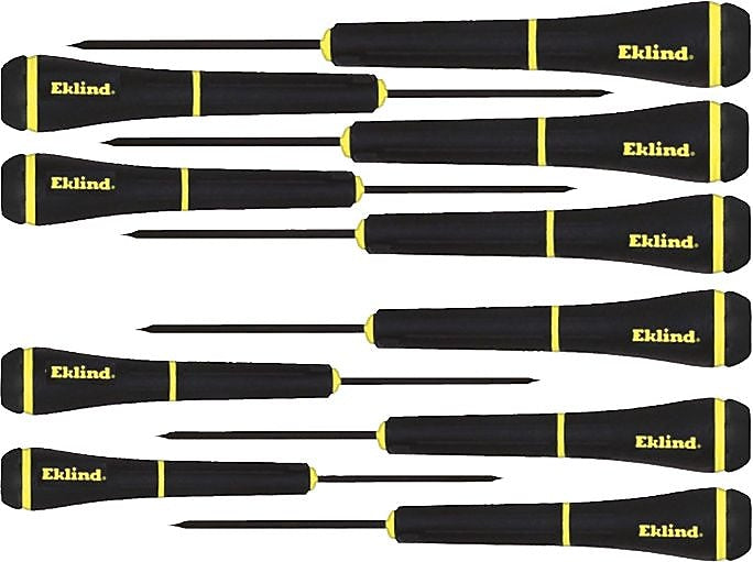 PSD™ 10 Pieces Precision Slotted and Phillips Screwdriver Set, #000 - #1 Tip Size, 1 - 4 mm
