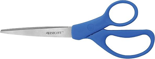 Westcott Preferred Line Stainless Steel Scissors, 8" Length, 3-1/2" Cut, Blue