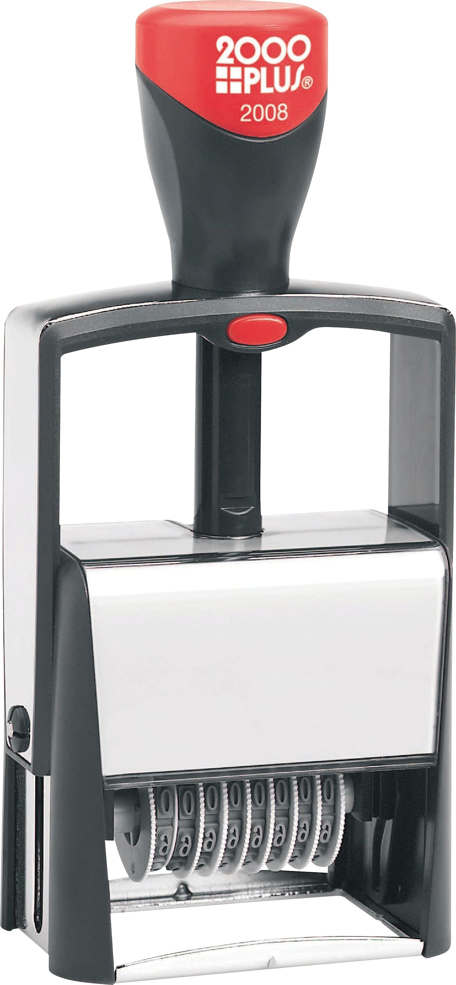 2000 Plus 2008 Heavy Duty Metal #2 Self-Inking Date Stamp, 1/4" x 1 5/16" Impression, Black Ink