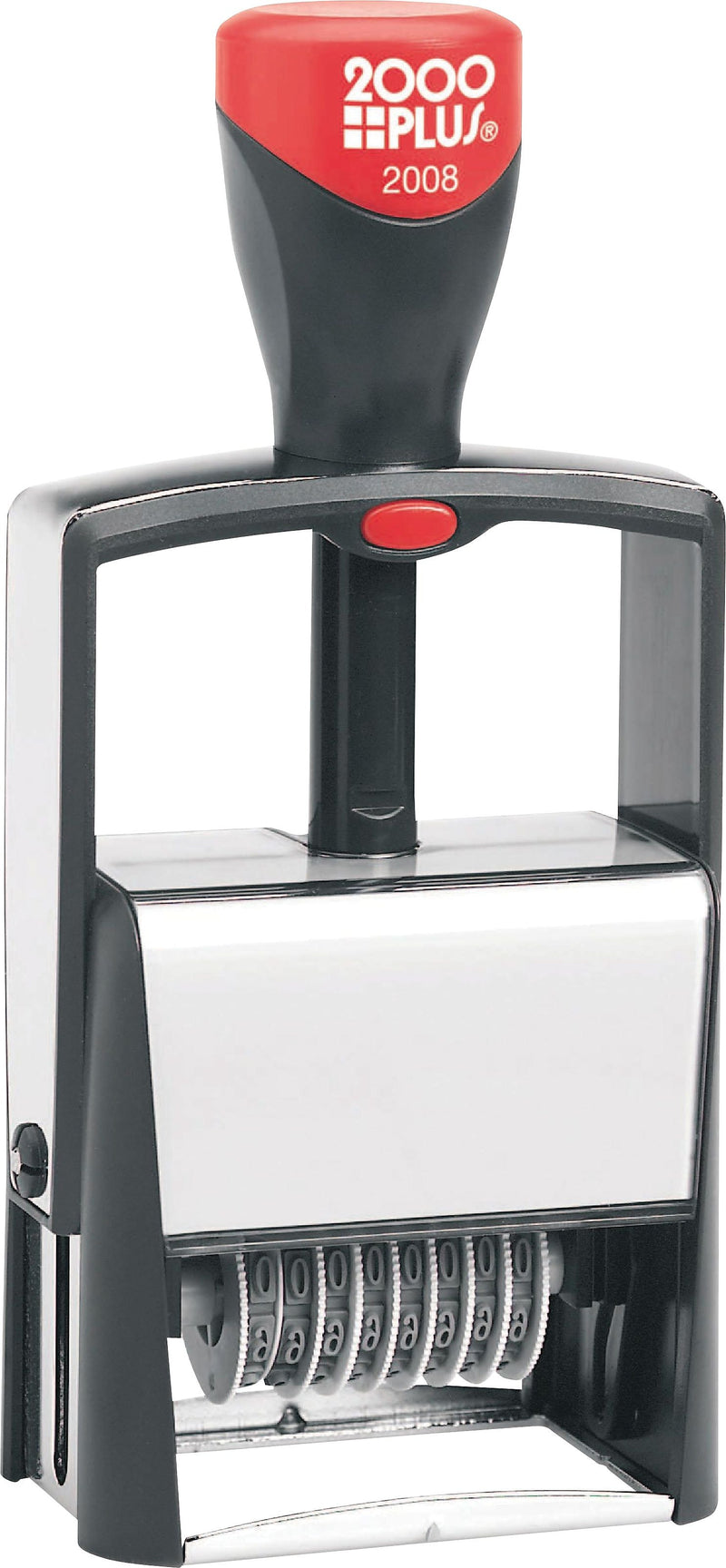 2000 Plus 2008 Heavy Duty Metal #2 Self-Inking Date Stamp, 1/4" x 1 5/16" Impression, Black Ink