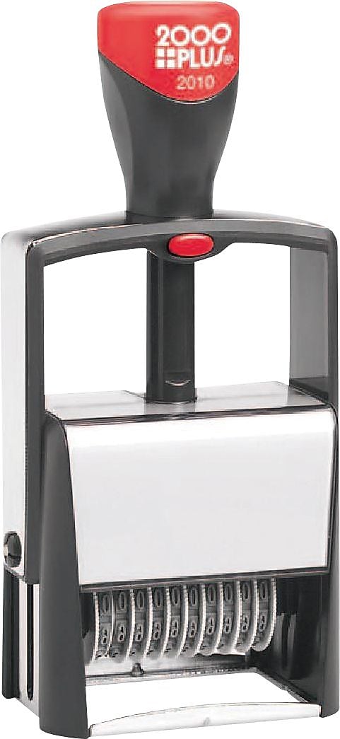 2000 Plus 2010 Heavy Duty Metal #2 Self-Inking Date Stamp, 1/4" x 1 11/16" Impression, Black Ink