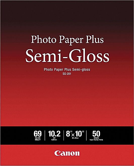 Canon Plus Glossy Photo Paper, 8" x 10", 50 Sheets/Pack (CNM1686B062)