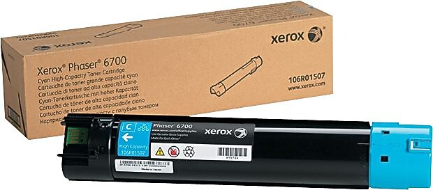 Xerox 106R01507 Cyan High Yield Toner Cartridge, Prints Up to 12,000 Pages