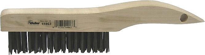 Weiler® Shoe Handle Scratch Brushes, 10" Block, Steel Bristles