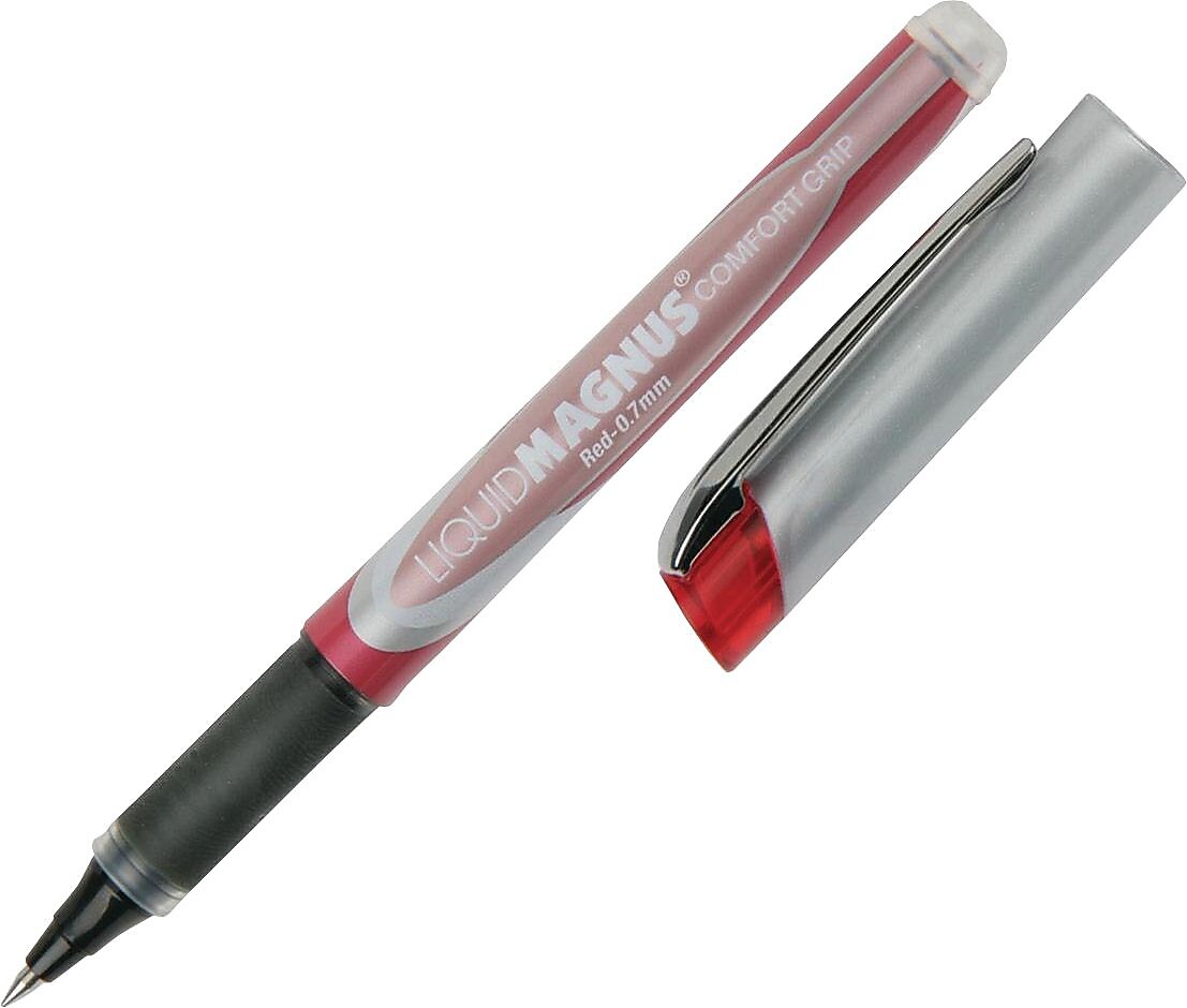 AbilityOne SKILCRAFT 7520015877781 Rollerball Stick Pen, Fine Point, 0.7 mm, Red Ink / Red Barrel, 4/Pk