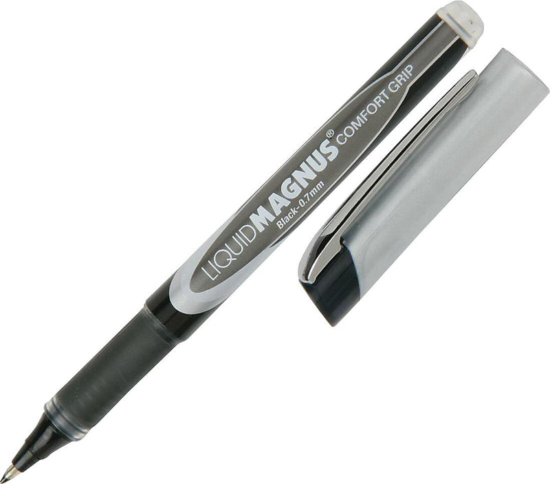 AbilityOne SKILCRAFT 7520015877791 Rollerball Stick Pen, Fine Point, 0.7 mm, Black Ink / Black Barrel, 4/Pk