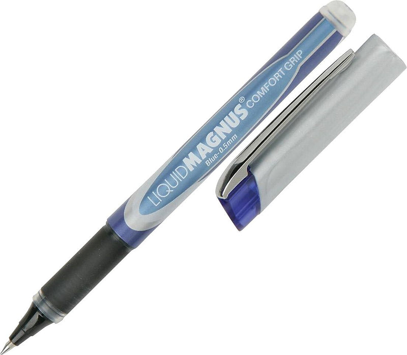 AbilityOne SKILCRAFT 7520015877795 Rollerball Stick Pen, Micro Point, 0.5 mm, Blue Ink / Blue Barrel, 4/Pk