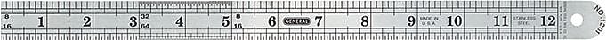 General Industrial Precision 13" Flexible Ruler, Stainless Steel