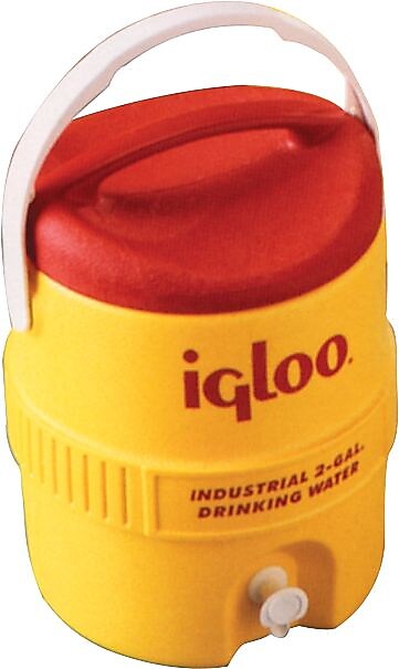 Igloo Poly Beverage Cooler with Spigot, Yellow/Red (385-421)
