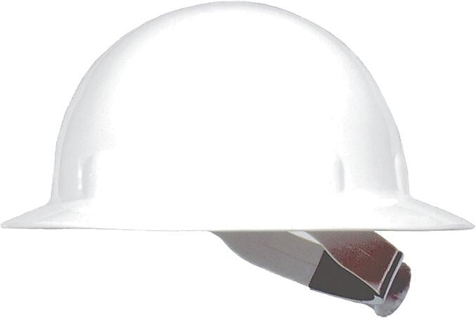 Fibre-Metal SuperEight Plastic Type I 8-Point Ratchet Suspension Full Brim Hard Hat, White (280-E1RW01A000)