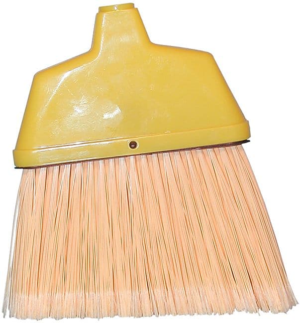 Magnolia Brush 455-463 48" Plastic Bristle Angle Broom; Flagged Cream