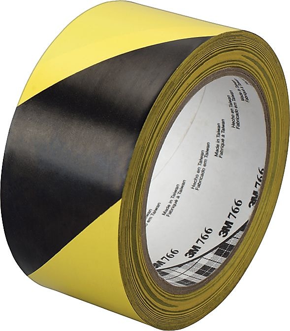 3M Hazard Marking Vinyl Tape, 36 yds. x 2", Black And Yellow Diagonal Stripe, Each (405-021200-43181)