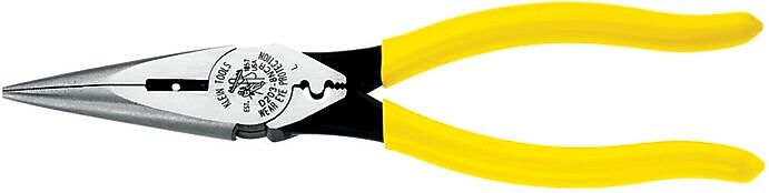 Klein Tools® Tool Steel Long Nose Side Cutting And Wire Stripping Plier, 8 7/16 in (L)