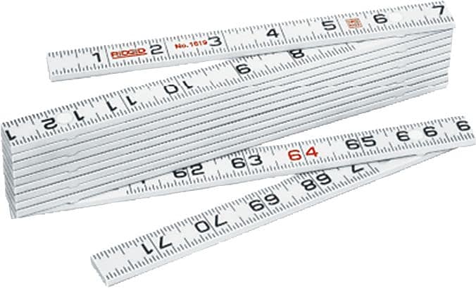 Rigid® Folding Fiberglass Ruler, Outside Reading, 6'