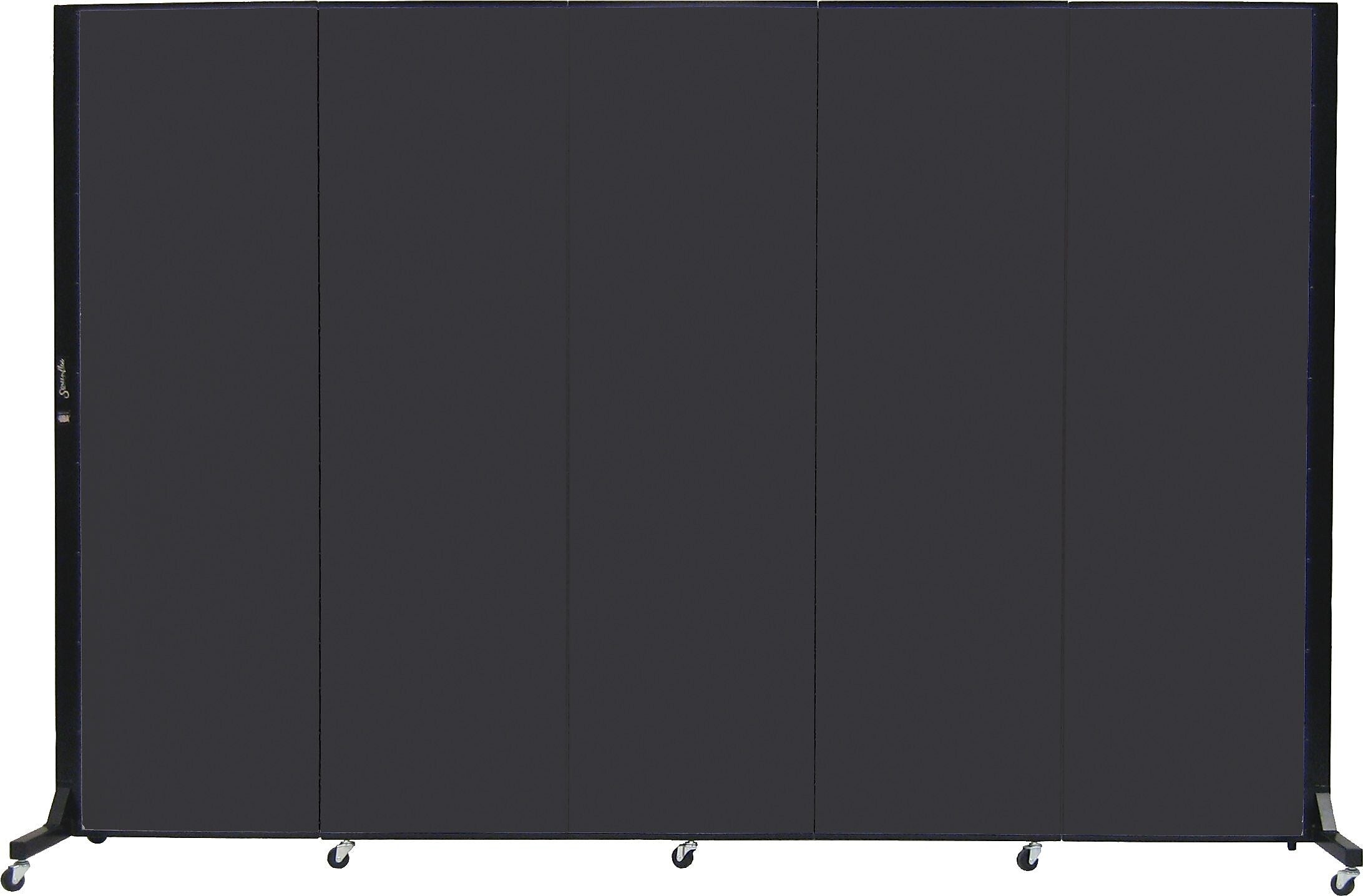 Screenflex Portable Room Divider, Charcoal Fabric, Charcoal Frame, 6' x 9', 5 Panels
