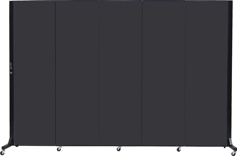 Screenflex Portable Room Divider, Charcoal Fabric, Charcoal Frame, 6' x 9', 5 Panels