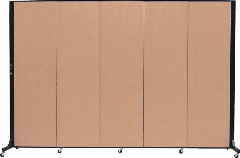 Screenflex Portable Room Divider, Tan Fabric/Tan Frame, 6' x 9', 5 Panels