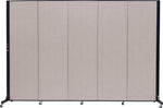 Screenflex Portable Room Divider, Light Gray Fabric/Light Gray Frame, 6' x 9', 5 Panels