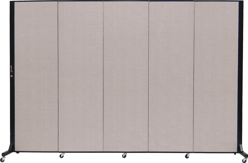Screenflex Portable Room Divider, Light Gray Fabric/Light Gray Frame, 6' x 9', 5 Panels